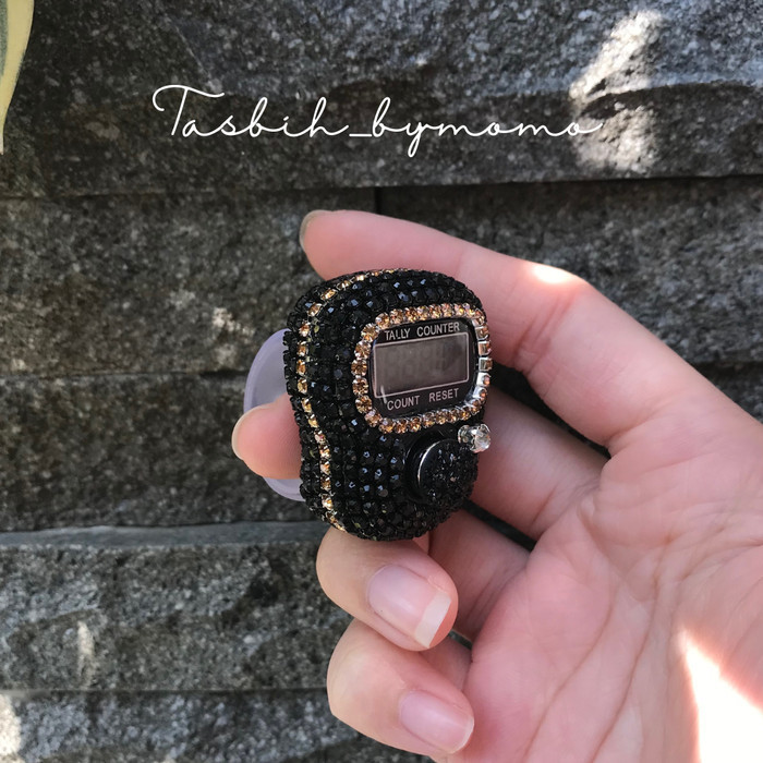 Siap Kirim Tasbih Digital Premium Swarovski Mutiara List Mocca - Hitam-Mocca Hemat
