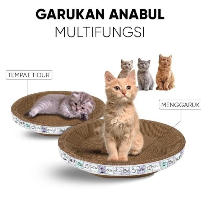 badgeCat Scratcher Box Cakar Model Bulat Untuk Kucing - Garukan Kucing Cat Scratcher | Cakaran Kucin