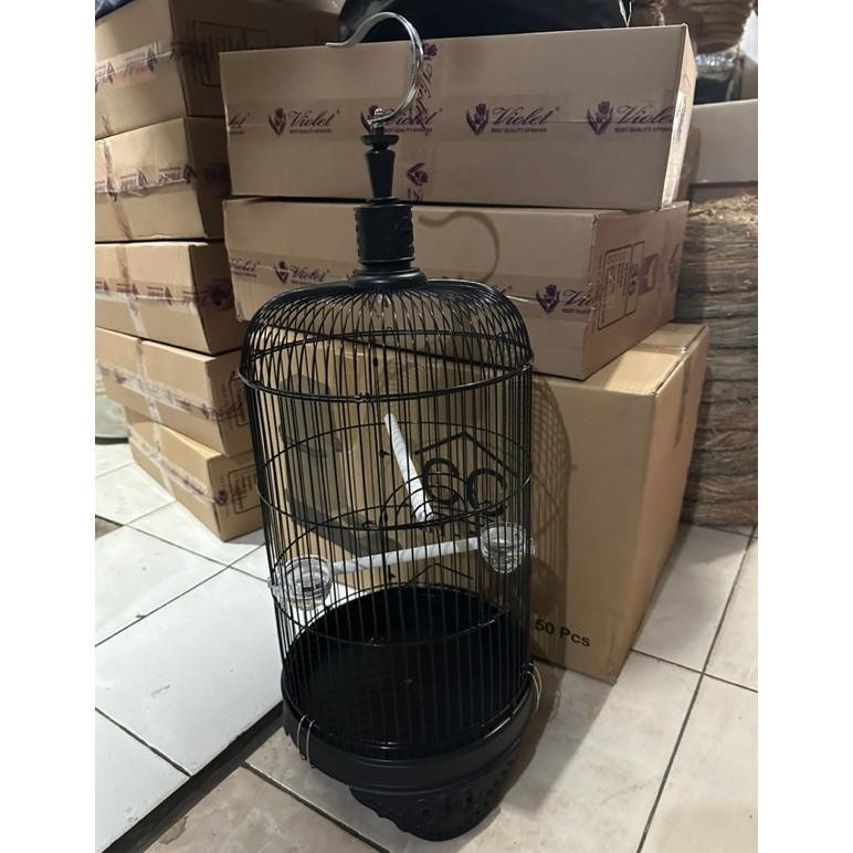 Kandang Burung Besi Bulat Import Kenari,Love Bird, Perkutut, Pleci, Prenjak Size 28X50 Cm (Cod)