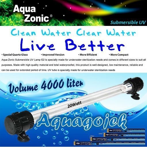 Aqua Zonic Uv006 Lampu Uv Celup Kolam 20Watt Aquazonic Submersible Uv