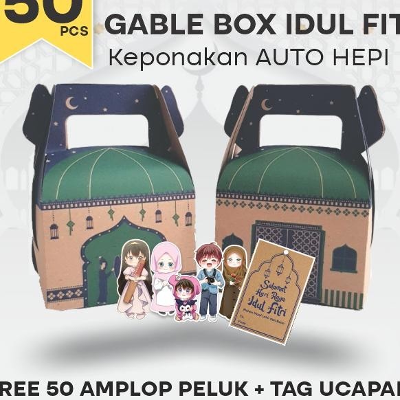 

Gable Box Lebaran Isi 50 Pcs / Box Hampers Idul Fitri / Parcel Hari Raya Prinperpa (Paket 50Pcs)