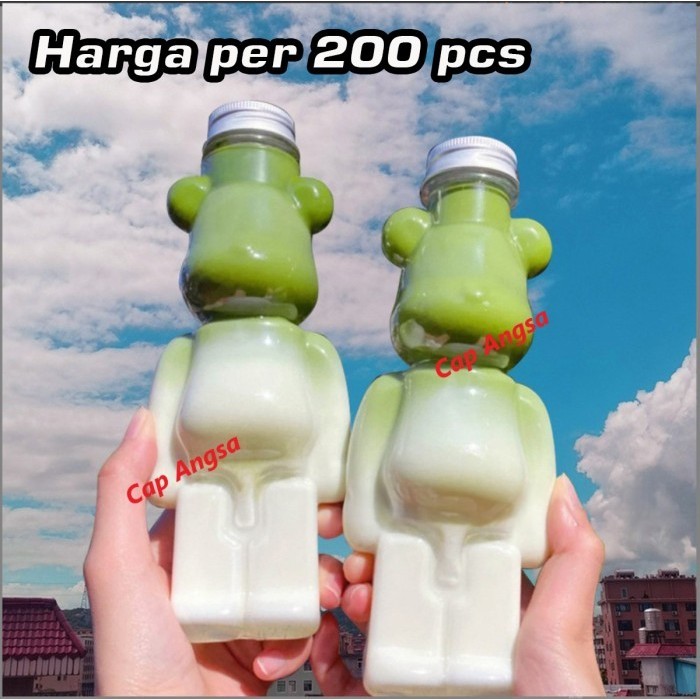 Jual Botol Minum Lucu Teddy Bear Air Minum Boba Milk Tea Juice 200Pcs