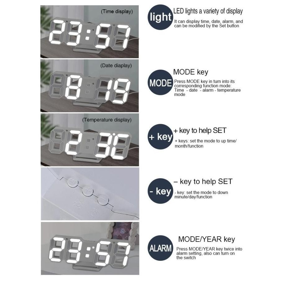 

Jam Meja LED Digital Clock Modern Style Minimalist TD