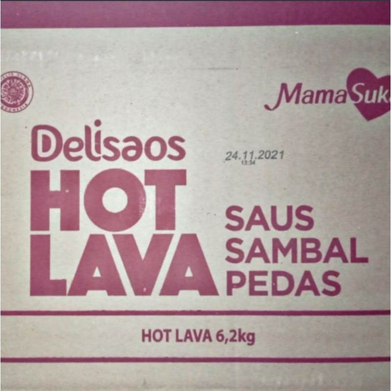 

Mamasuka delisaos hot lava 6.2 kg jerigen / Saus sambal pedas
