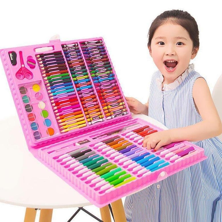 

Df-7 New - Coloring Set Crayon Art Set Peralatan Lukis Anak Ukuran 42 86 150 Pcs Untuk Kado Ulang Tahun Cod