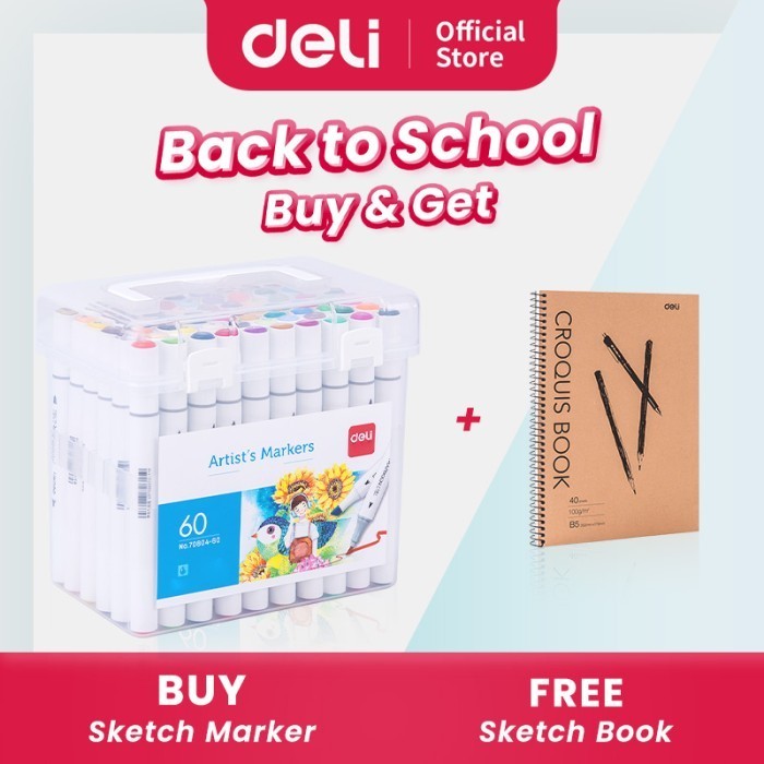 

Sarila Deli Color Water-Based Double Tip Marker Spidol Ujung Ganda 70804