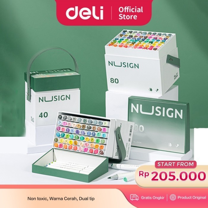 

Sarila Nusign Sketch Marker / Spidol Sketsa Dual Tip 40 60 80 Warna Non Toxic