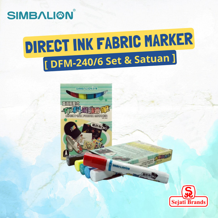 

Sarila Simbalion Spidol Kain Fabric Marker 6 Colors Dfm-240/6