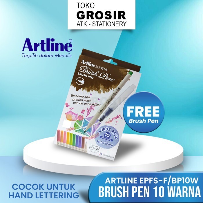 

Sarila Artline Spidol Supreme Brush Pen Set 10 Colours Epfs-F/Bw10Wb1