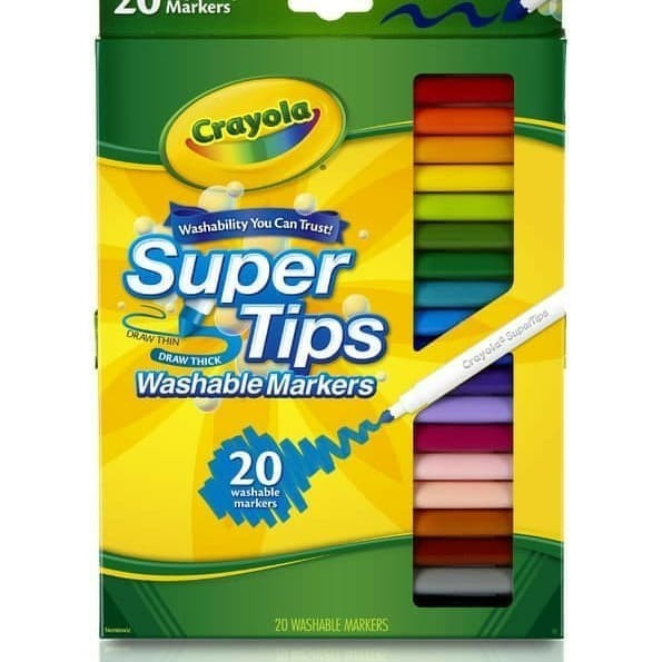 

Sarila Crayola Washable Super Tips Fine Line Markers Isi 20 Spidol Anak
