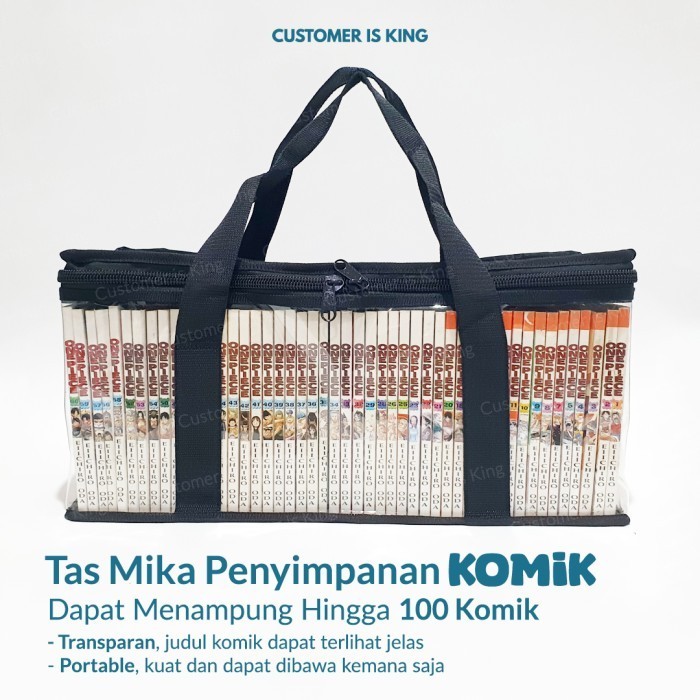 

Tas Komik Mika Transparan Tempat Penyimpanan Storage Box Buku Novel