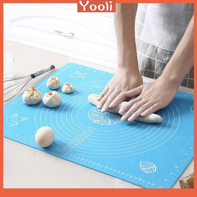 YOOLI Alas Panggangan Silikon Anti Lengket Beberapa Ukuran Alas Adonan Lembaran Tepung Uleni Alas Ad
