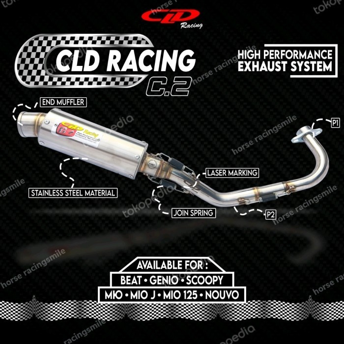 Ready KNALPOT CLD ORIGINAL TIPE C2 BULAT BEAT KARBU BEAT FI SCOOPY VARIO 110