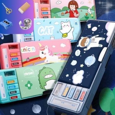

Kotak Pensil Alat Tulis / Kotak Pensil Pola Kartun Rautan Kapasitas / Tempat Pensil Dua Lapis Bahan Plastik Multifungsi