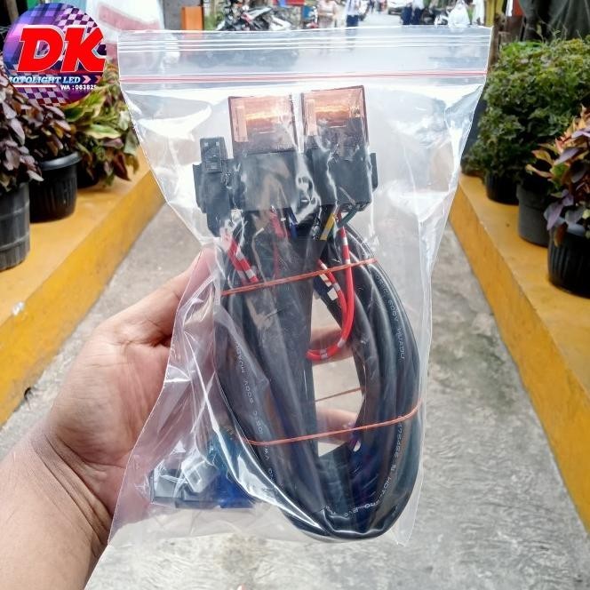 Kabel Relay Set Lampu Tembak Kabut Led Laser 2 Warna