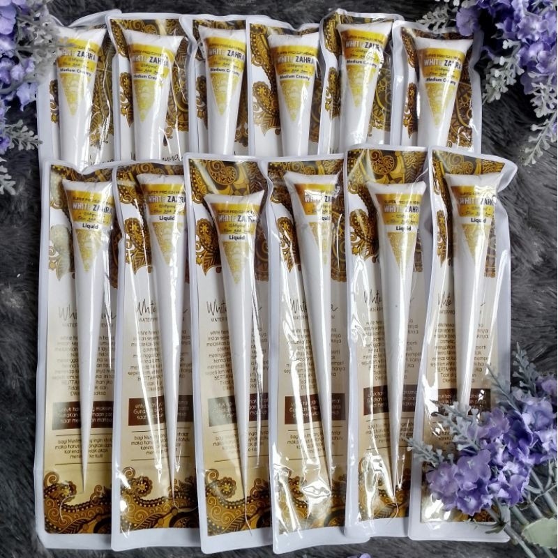 

White henna zahra / 12 white henna Waterproof