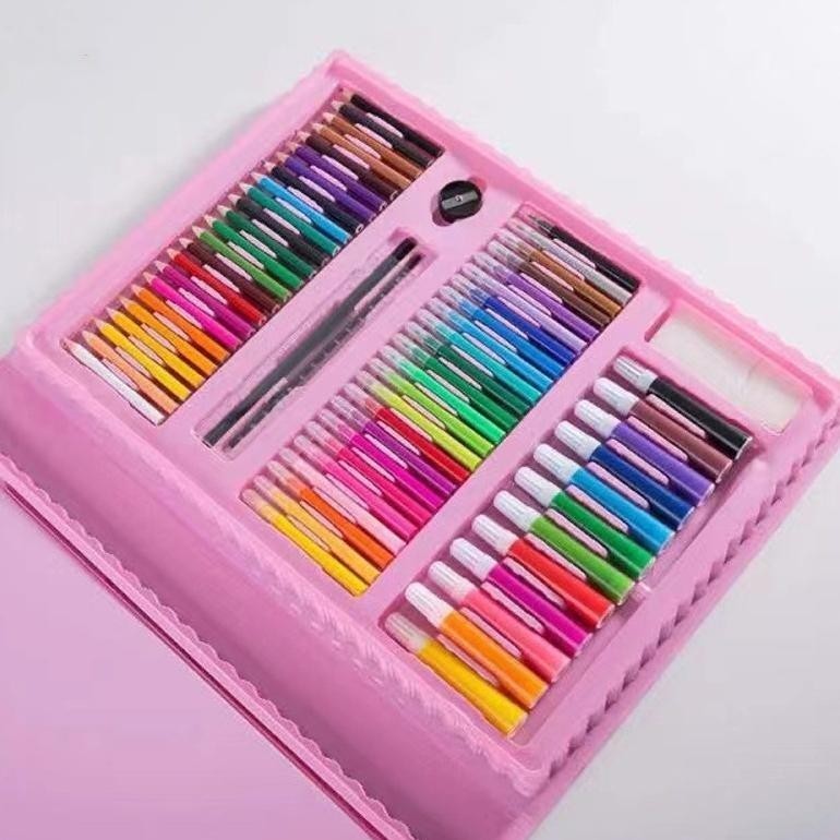 

OKK-1520 VEVI HOME Crayon Anak Pengasah 208pcs Set Alat Menggambar Melukis Anak-anak Crayon Cat Air Pensil Viral