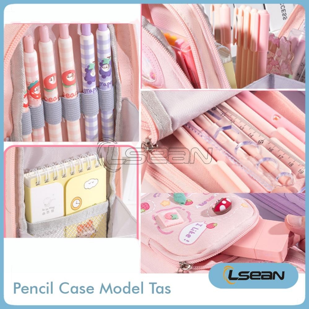 

gd-90 PENCIL CASE HIASAN GLITTER KARAKTER 3D MODEL TAS LUCU KOREA KAPASITAS BESAR Hemat