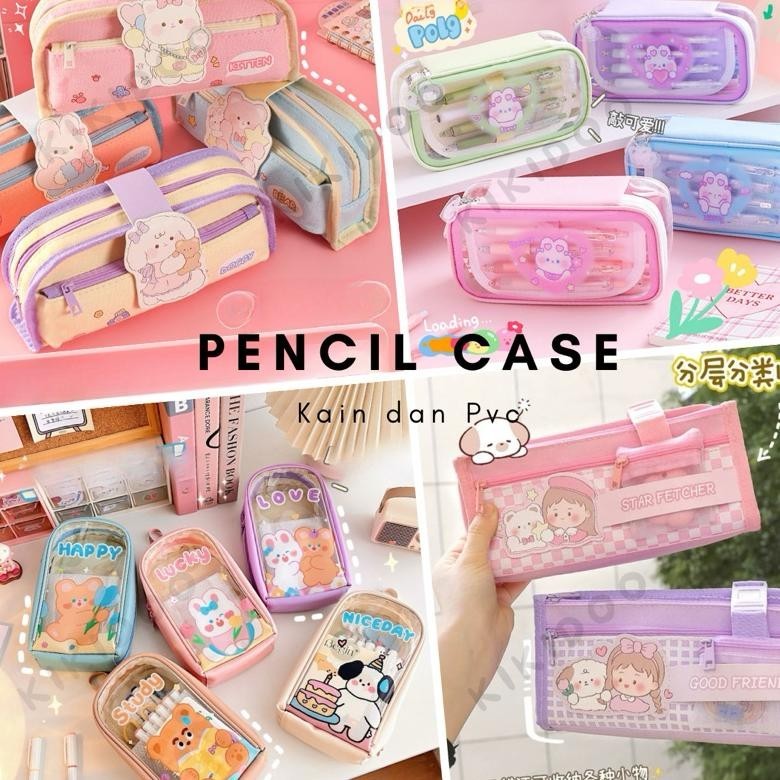 

fx-2 Kikidoo Kotak Pensil Alat Tulis Model Asthetic / Pensil Case Pvc Anti Air / Kotak Pensil Kain Kawaii RT143 Termurah