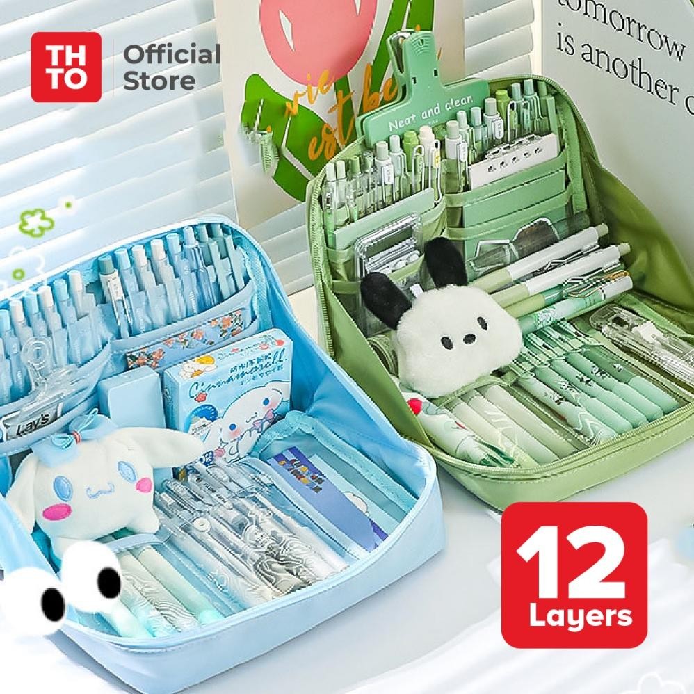

Aw89 THTO 12 Layer Tas Tempat Pensil Case Pouch Anak Sekolah Transparan Kapasitas Besar Stationery Kantor A020 Hemat