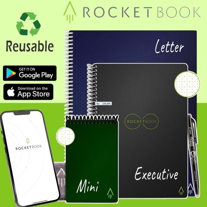 

Rocketbook Core Smart Reusable Notebook, Dapat Ditulis Berulang-ulang