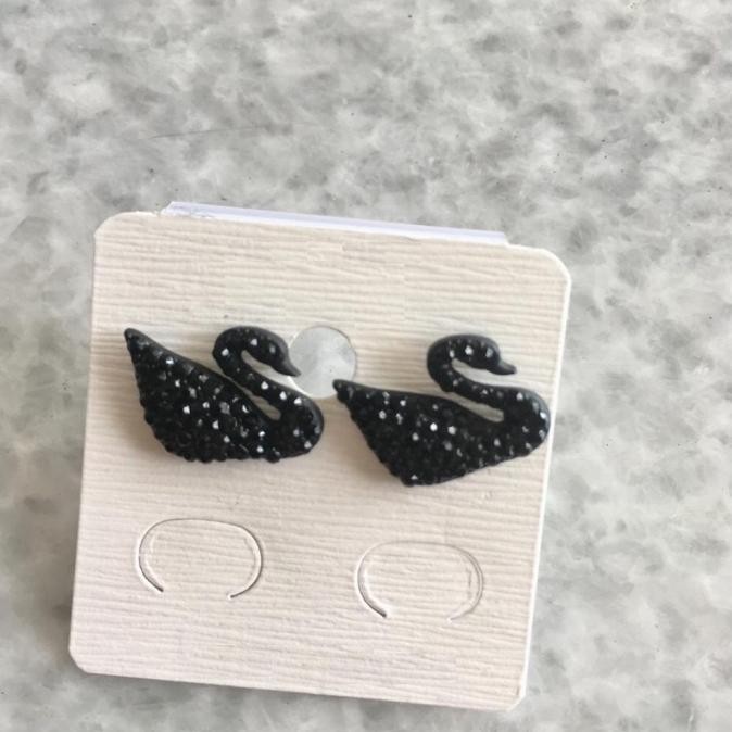 Anting Black Swan Swarovsk* Angsa Hitam Premium Limited Edition Murah