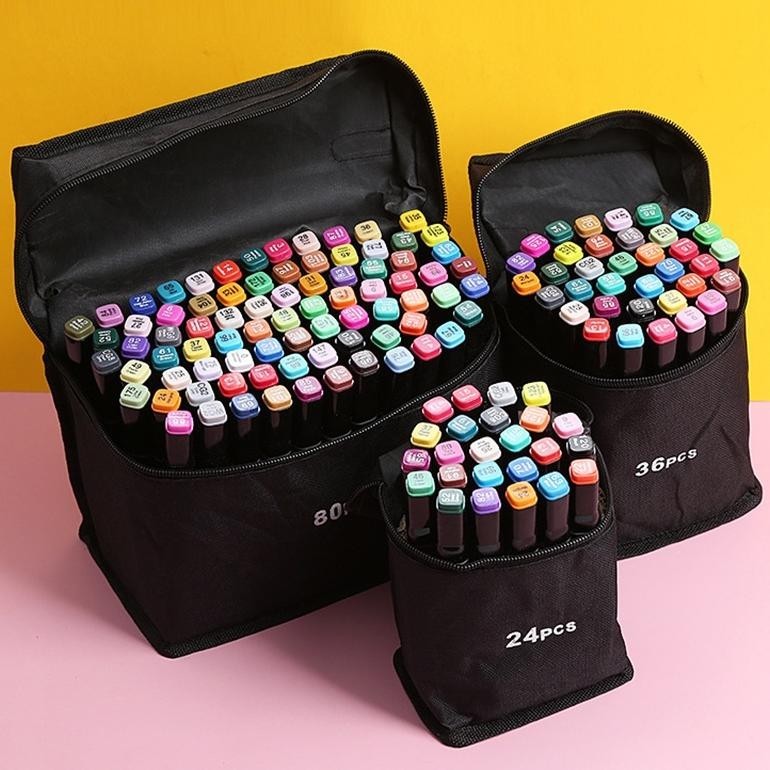 

TouchFive 24/36/48/60/80 Warna Sketsa Spidol Umum General Marker Set Animation Markers / Twin Market Set Spidol