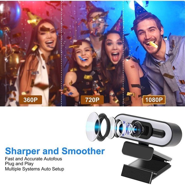 Webcam Laptop Ring Light Webcam 1080P Kamera Laptop Webcam Pc Web Cam