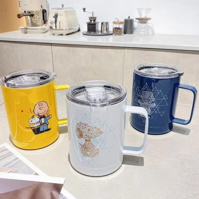 NEW Gelas Snoopy / Mug Stainless Snoopy / Cangkir Snoopy Import