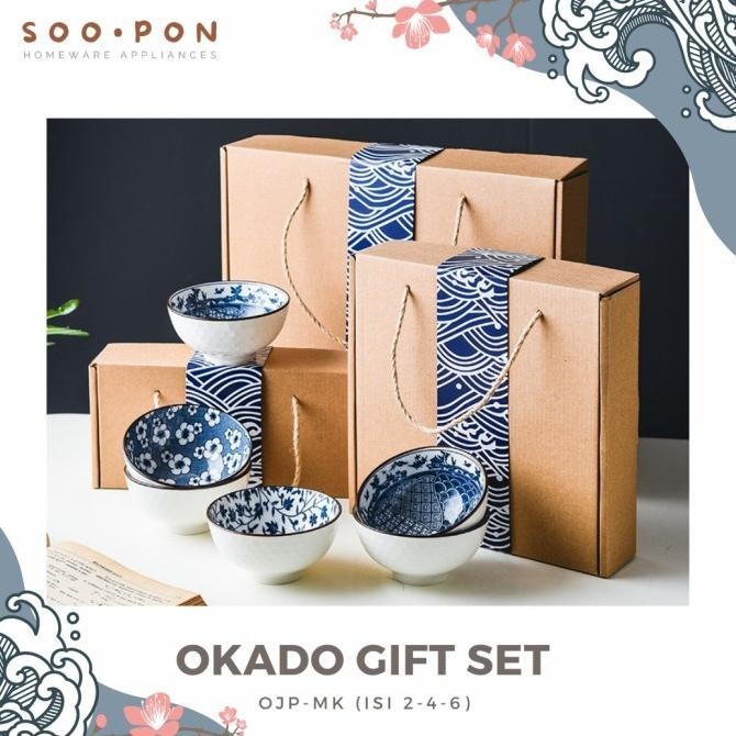 HARGA DISC - Mangkok Set Keramik Jepang / Japanese Bowl / Mangkok Set Gift Souvenir