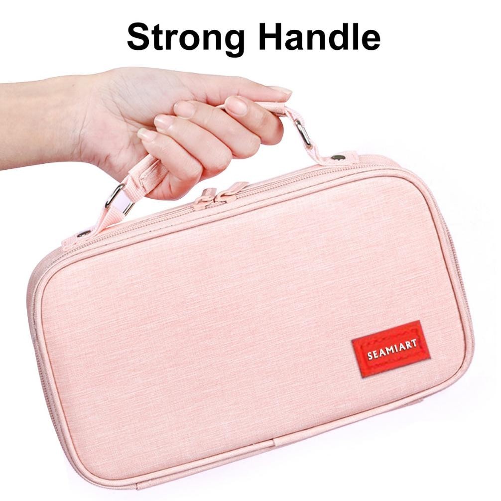 

ht-12 SeamiArt Big Capacity Zipper Pencil Case Multifunction Double Layer Pen Bag Tas pensil Kantong pen Termurah