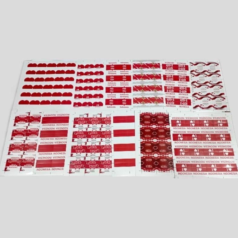 

FUZ-611 Stiker pipi Merah Putih/Stiker Bendera/stiker Hut RI ke 79 isi 12 lembar Berkualitas