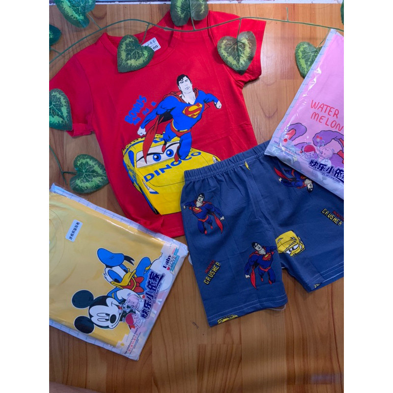 Paket grosir Piyama Organik Anak 3 pcs Mix random 123 tahun