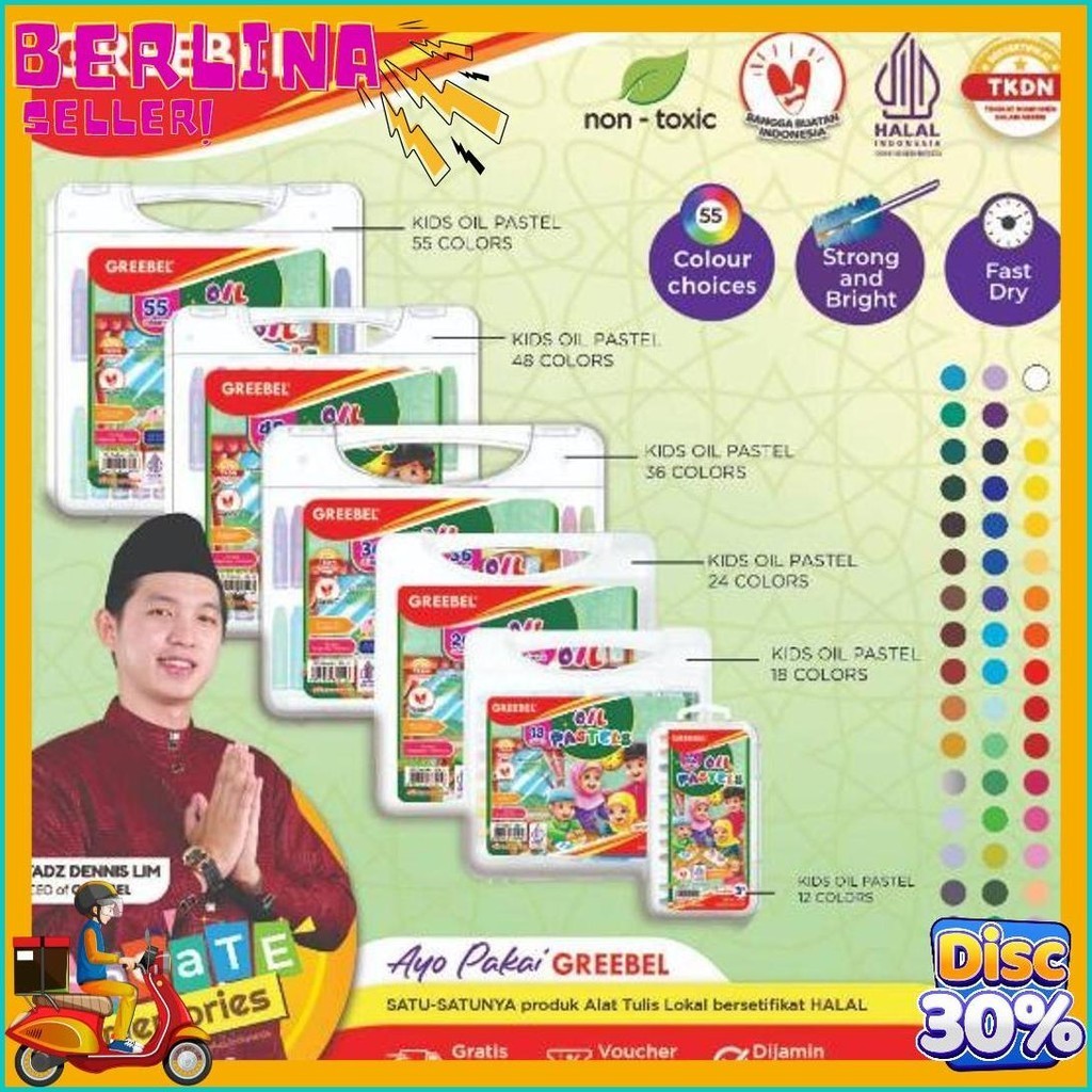 

Crayon : Oil Pastels Greebel 36 Warna / Halal Dan Kids (Lagi Diskon)