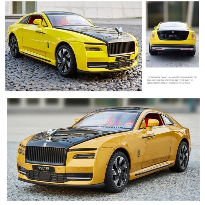 Ane Twh Diecast Mobil Roll Royce Spectre Ev Super Car Skala 1:24 Koleksi
