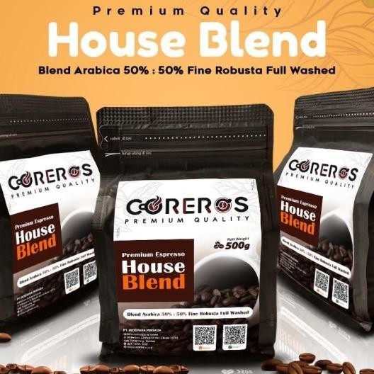 

Biji Kopi Susu Arabika 50% Robusta 50% Coreros House Blend - 500Gr