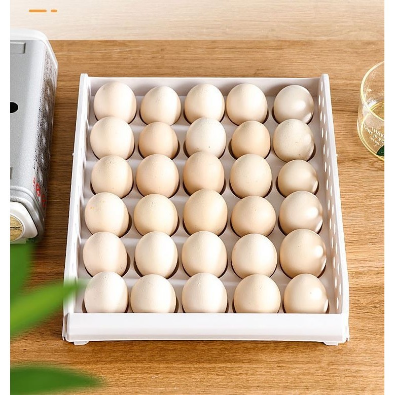 Tempat telur ayam dua sekat plastik / rak susun serbaguna