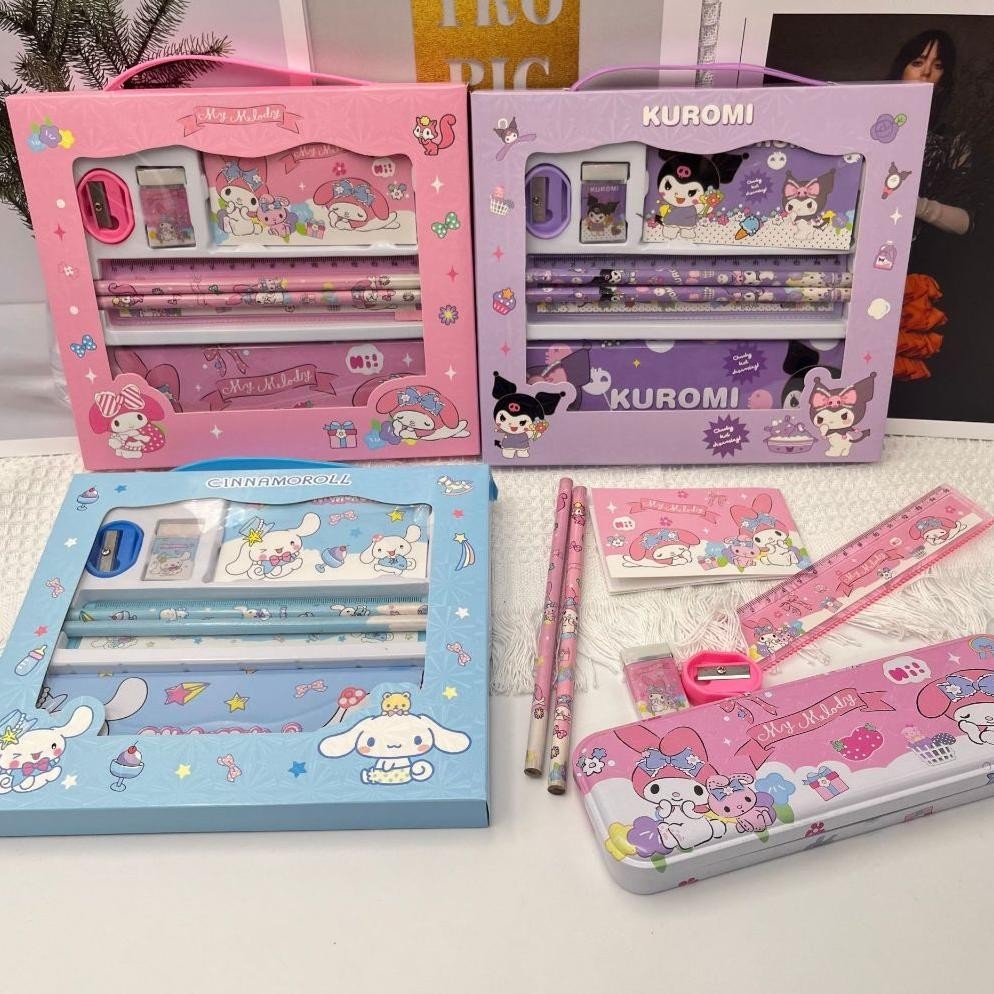 

An85 Stationery Set 6in1 KOTAK PENSIL Kuromi Paket Belajar Kuromi Alat Tulis Set SANRIO MELODY CINNAMOROLL ATK-STAT-SET01 Terlaris