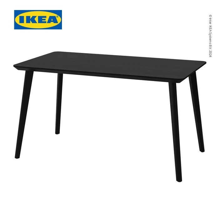 Ikea Lisabo Meja Makan Minimalis Hitam 140X78 Cm