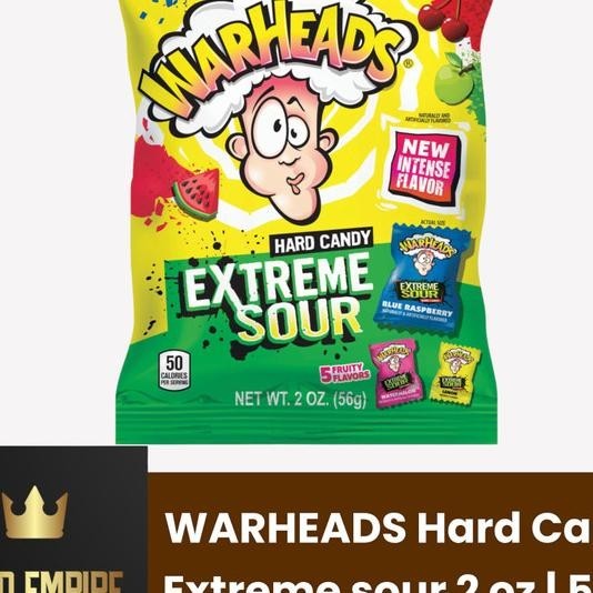 

Warheads Extreme Sour Hard Candy 2 Oz | Permen Asem 56 Gram