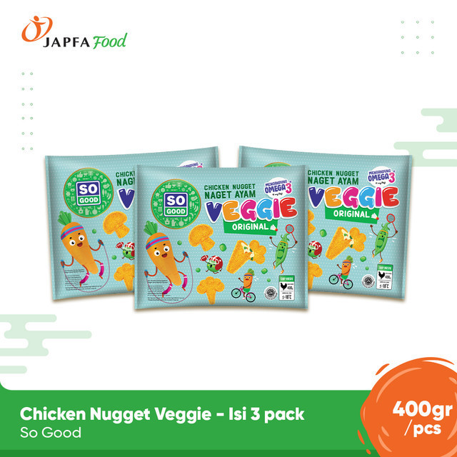 

So Good Chicken Nugget Veggie / Naget Ayam Veggie 400gr - Isi 3 pack