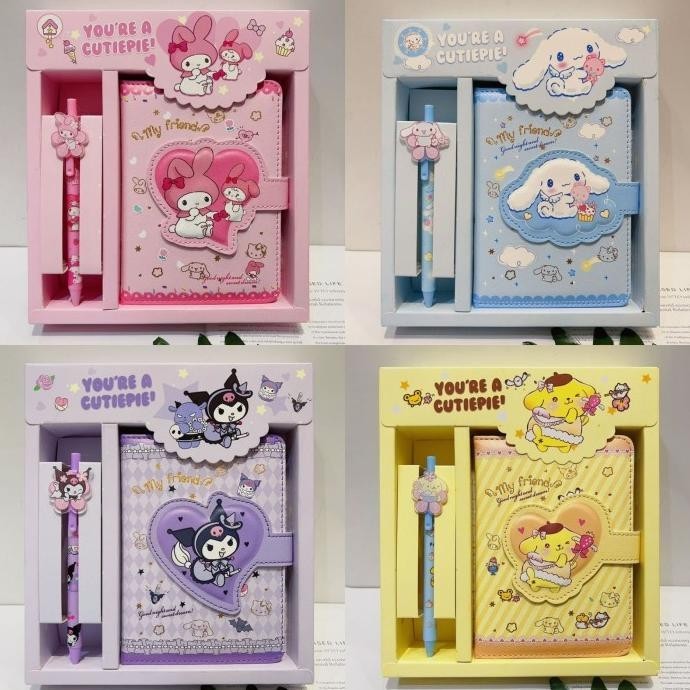 

Notebook 2in 1 Buku Tulis Anak Sanrio Magnet Buku Memo dan Pen Kuromi