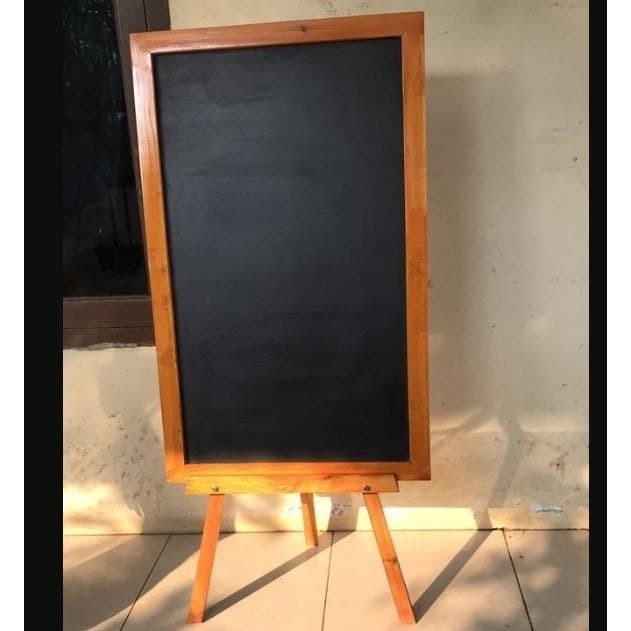 

Papan Tulis Kapur Blackboard Menu Cafe + Stand 1 side 50 x 80