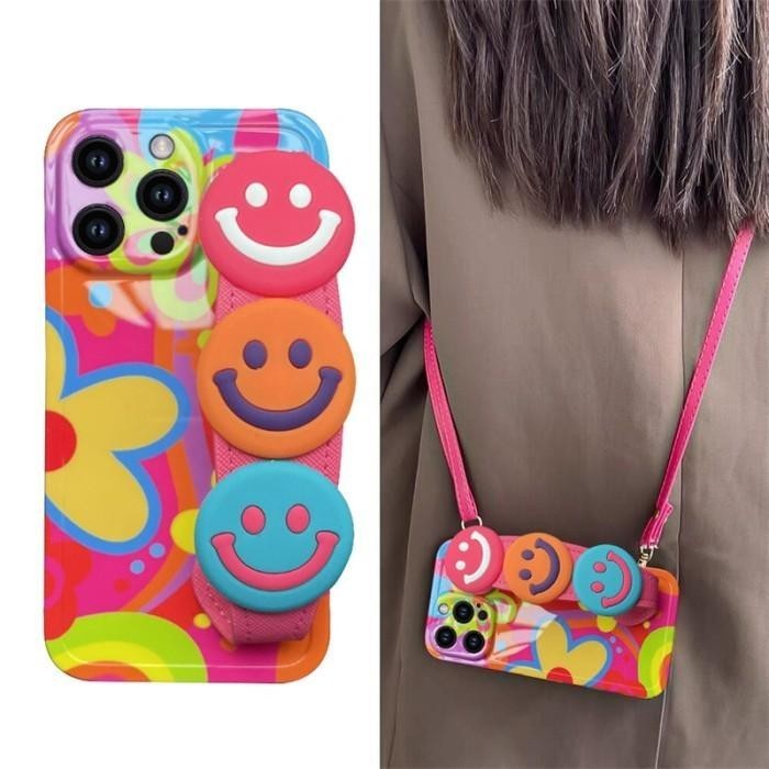 Case IPHONE 12 11 Pro Max 12 Pro 12 11 Casing+Tali Cantik Cute Keren Import Premium
