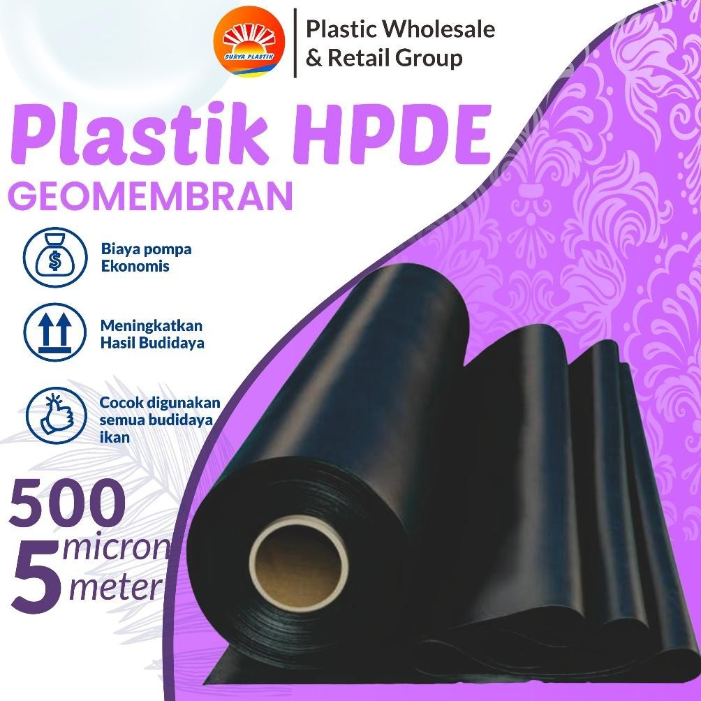 GEOMEMBRAN HDPE TEBAL 500 MICRON LEBAR 5 METER