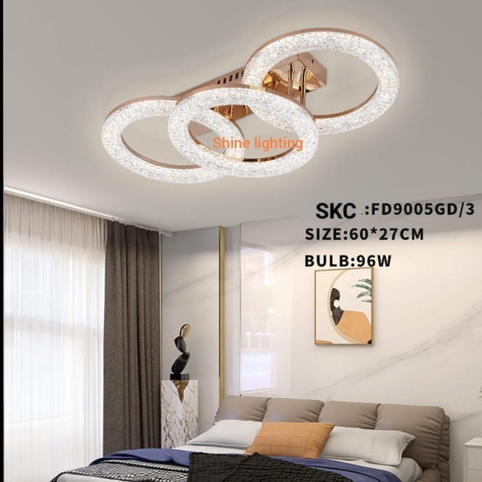 Lampu Plafon Minimalis Kristal Ruang Tamu Ruang Tidur Hotel Led Gold Lampu