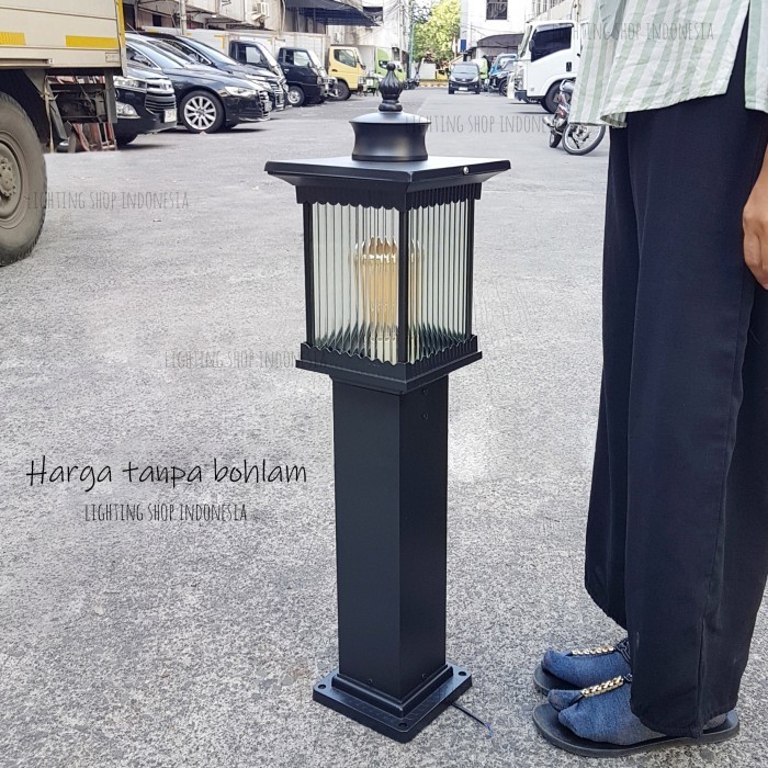 Lampu Taman Standing Kotak Tinggi 80Cm Outdoor Minimalis Waterproof Lampu