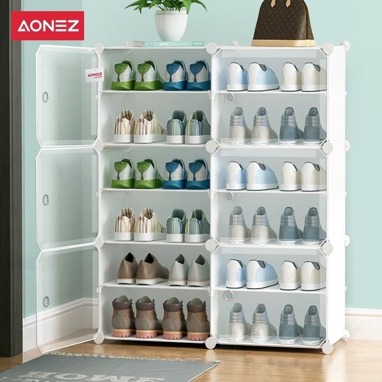 Rak Sepatu Anti Debu Rak Sepatu Tertutup 6 Layer Tebal Shoe Rack Portable Serbaguna Kotak Sepatu Por