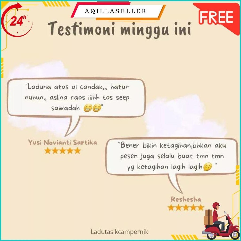 

Ladu Tasik Campernik Ladu Ketan Hitam Kue Basah Tradisional Manis Legit Oleh-Oleh Khas Tasik Family Box (Isi 24) Siap Kirim