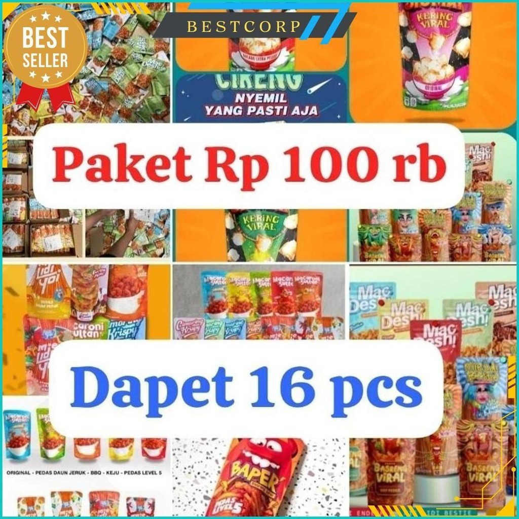 

Paket Camilan Virall 100 Ribu Dapat 16 Pcs Original Produk